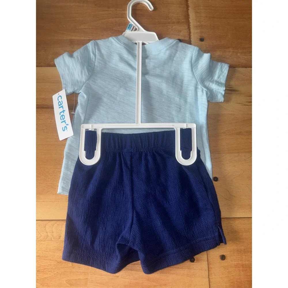 Carters Baby Boys Light Blue Fire Truck Rescue Time Outfit 6 Months‎